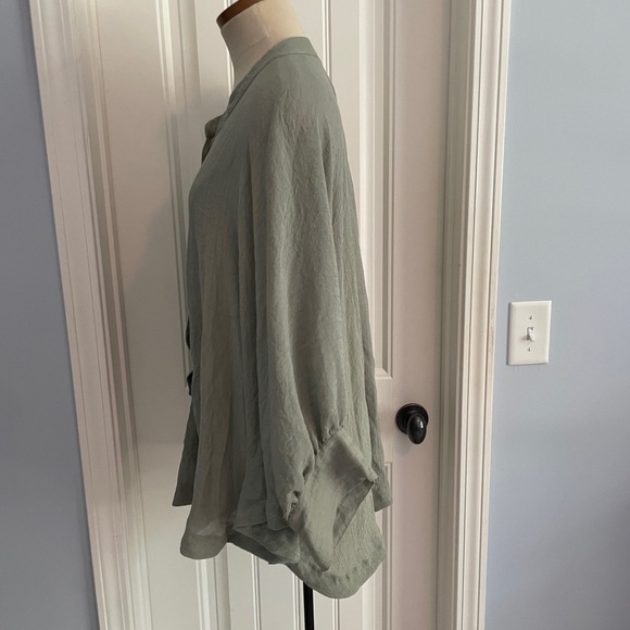 Jodifl Medium Oversized Green Dolman Sleeve Blouse Top Popover - Picture 2 of 10